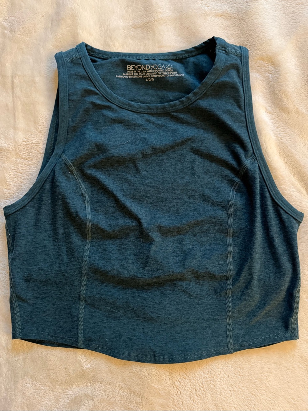 Beyond Yoga Teal High-Neck Crop Tank
